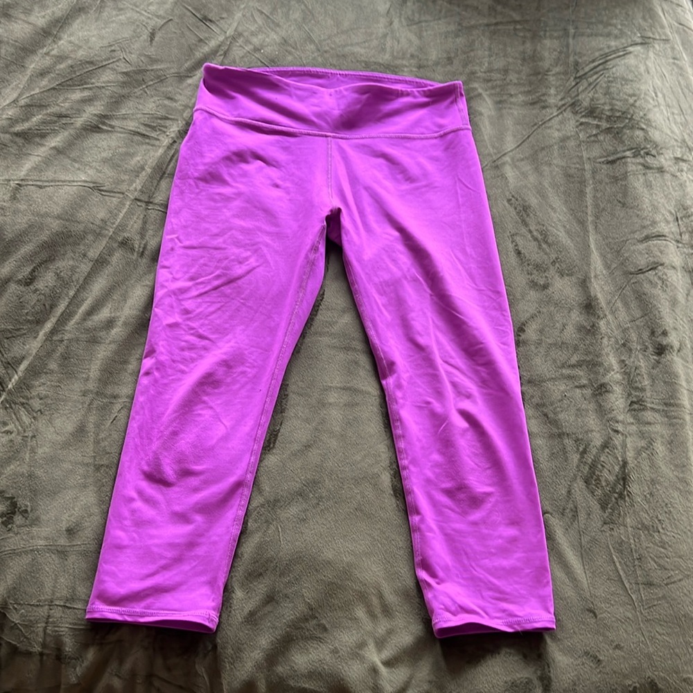 Fabletics crop leggings, purple, high rise
